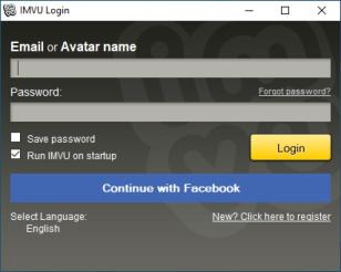 IMVU Avatar Chat Software main screen