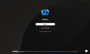 Webex main screen