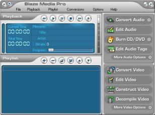 Blaze Media Pro main screen