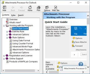 Attachments Processor for Outlook main screen