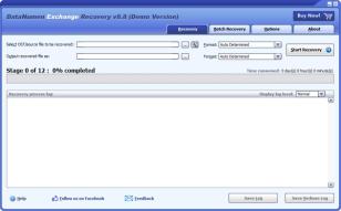 DataNumen Exchange Recovery main screen