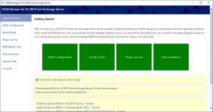 DKIM Manager for IIS SMTP and Exchange Server main screen