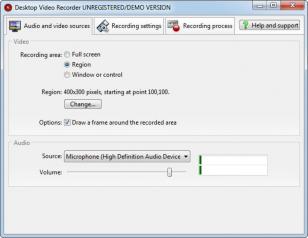 Desktop Video Recorder main screen