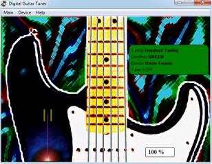 Digital Guitar Tuner main screen