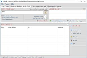 Web Email Extractor Pro main screen