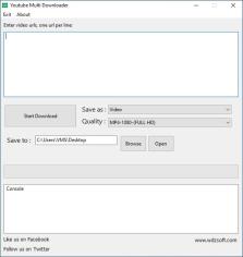 Youtube Multi Downloader main screen