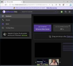 BitTorrent Web main screen