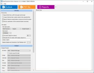 Data Extraction kit for Outlook main screen