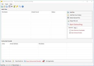 Email Extractor Files main screen