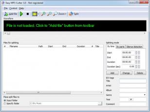 Easy MP3 Cutter main screen