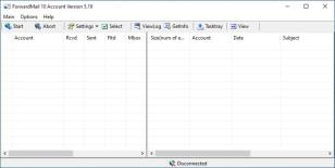 ForwardMail 10 Account main screen