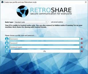 RetroShare main screen