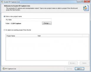 Exsate DV Capture Live main screen