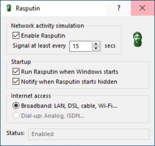 Rasputin main screen
