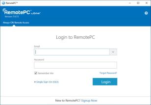 RemotePC main screen