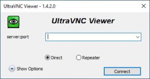 UltraVNC Viewer main screen