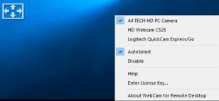 Webcam for Remote Desktop Workstation main screen