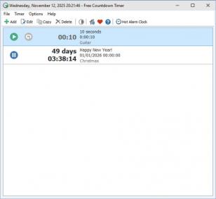 Free Countdown Timer main screen