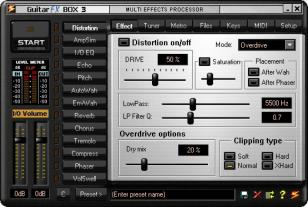 Guitar FX BOX main screen