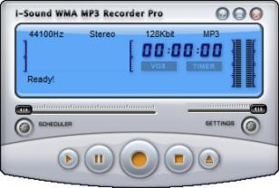 i-Sound WMA MP3 Recorder main screen