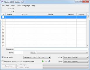 Medieval CUE Splitter main screen