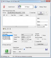 MP3 CD Ripper main screen