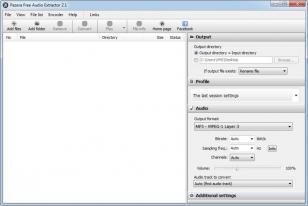 Pazera Free Audio Extractor main screen