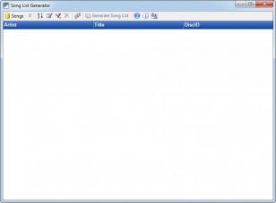 Song List Generator main screen