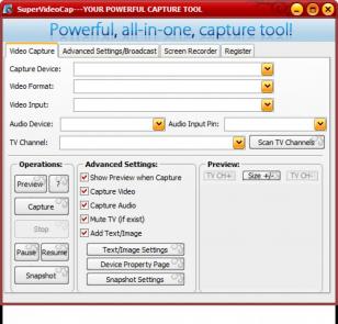 SuperVideoCap main screen
