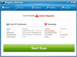 Registry Reviver main screen