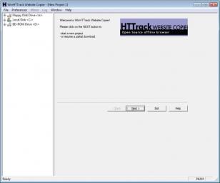 WinHTTrack Website Copier main screen