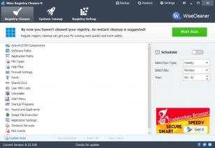 Wise Registry Cleaner main screen