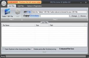 001 File Joiner and Splitter main screen