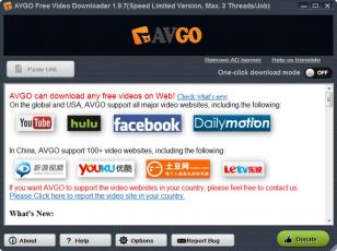 AVGO Free Video Downloader main screen