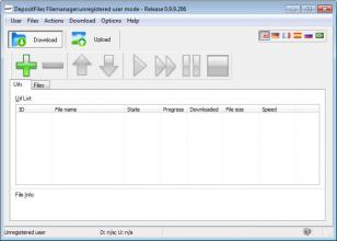 Depositfiles Filemanager main screen