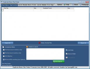 Duplicate Music Files Finder main screen