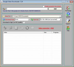 Google Video Downloader main screen