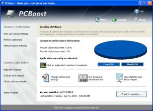 PCBoost main screen
