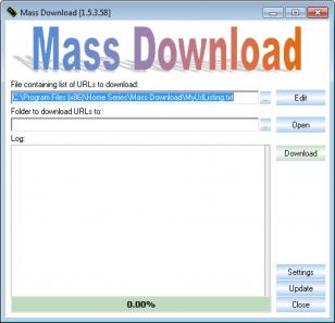 Mass Download main screen