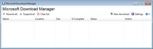 Microsoft Download Manager main screen