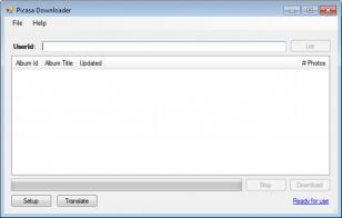 PicasaDownloader main screen