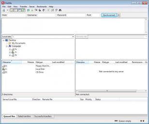 FileZilla main screen