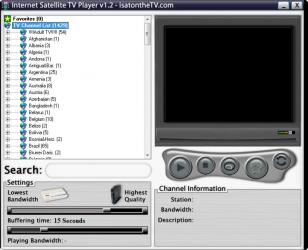 Internet Satellite TV Player DEMO Version main screen