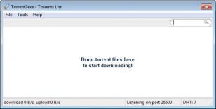 Torrent2Exe main screen