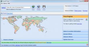 Visual IP Trace main screen
