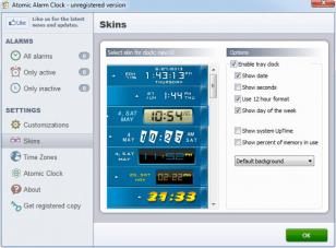 Atomic Alarm Clock main screen