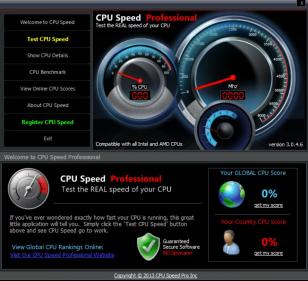 CPU Speed Pro main screen