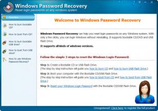 iAidsoft Windows Password Recovery main screen