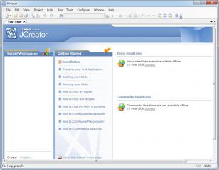 JCreator Pro main screen