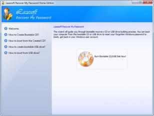Lazesoft Recover My Password main screen